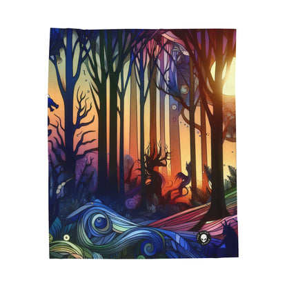 "Mystical Twilight: Creatures in the Forest" - The Alien Velveteen Plush Blanket