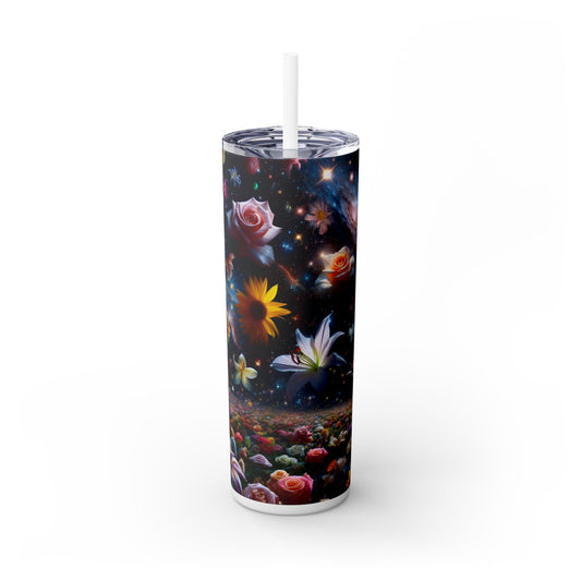 « Constellations florales » - Le verre fin Alien Maars® avec paille 20 oz