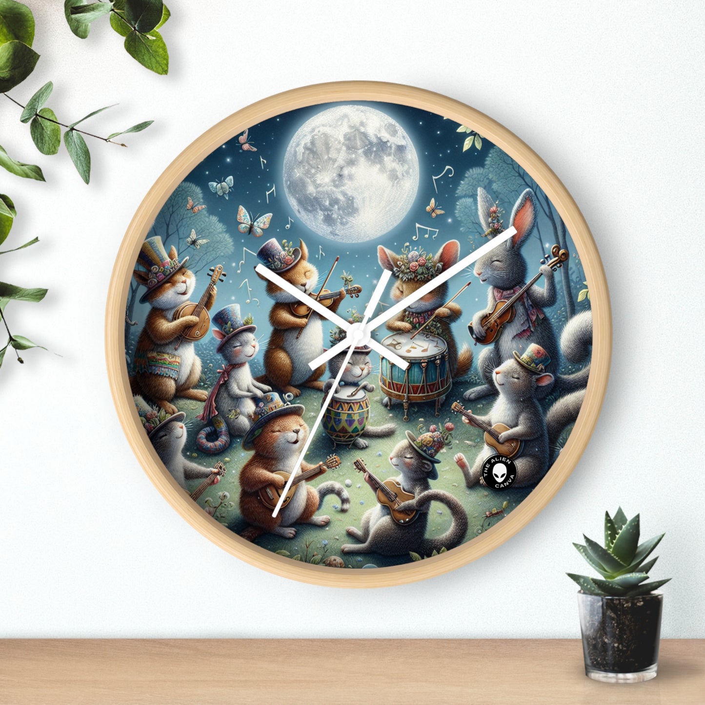 "Moonlit Melodies in the Enchanted Forest" - The Alien Wall Clock