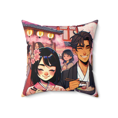 "Brush of Wonders: An Artist's Awakening"- The Alien Spun Polyester Square Pillow Manga/Anime Art