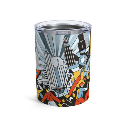 "Ciudad constructiva: una celebración vibrante del progreso urbano" - The Alien Tumbler 10oz Constructivism