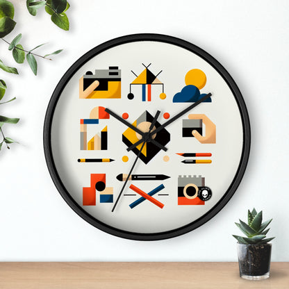 "Géométrie tranquille : art paysager minimaliste" - L'horloge murale Alien Art minimaliste