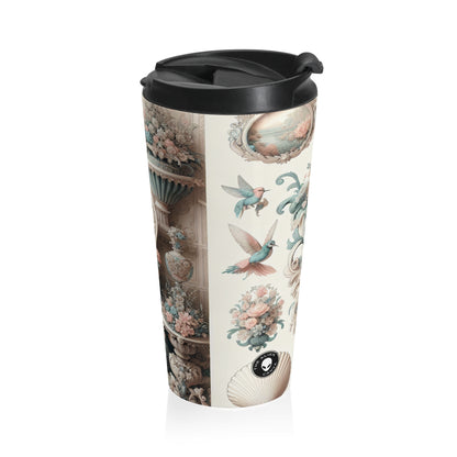 "Enchantement dans les jardins pastel : Rococo Fairy Princess" - The Alien Mug de voyage en acier inoxydable Rococo