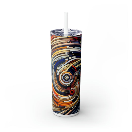 "Fluid Motion: A Kinetic Art Tribute to Oceanic Harmony" - The Alien Maars® Skinny Tumbler with Straw 20oz Kinetic Art