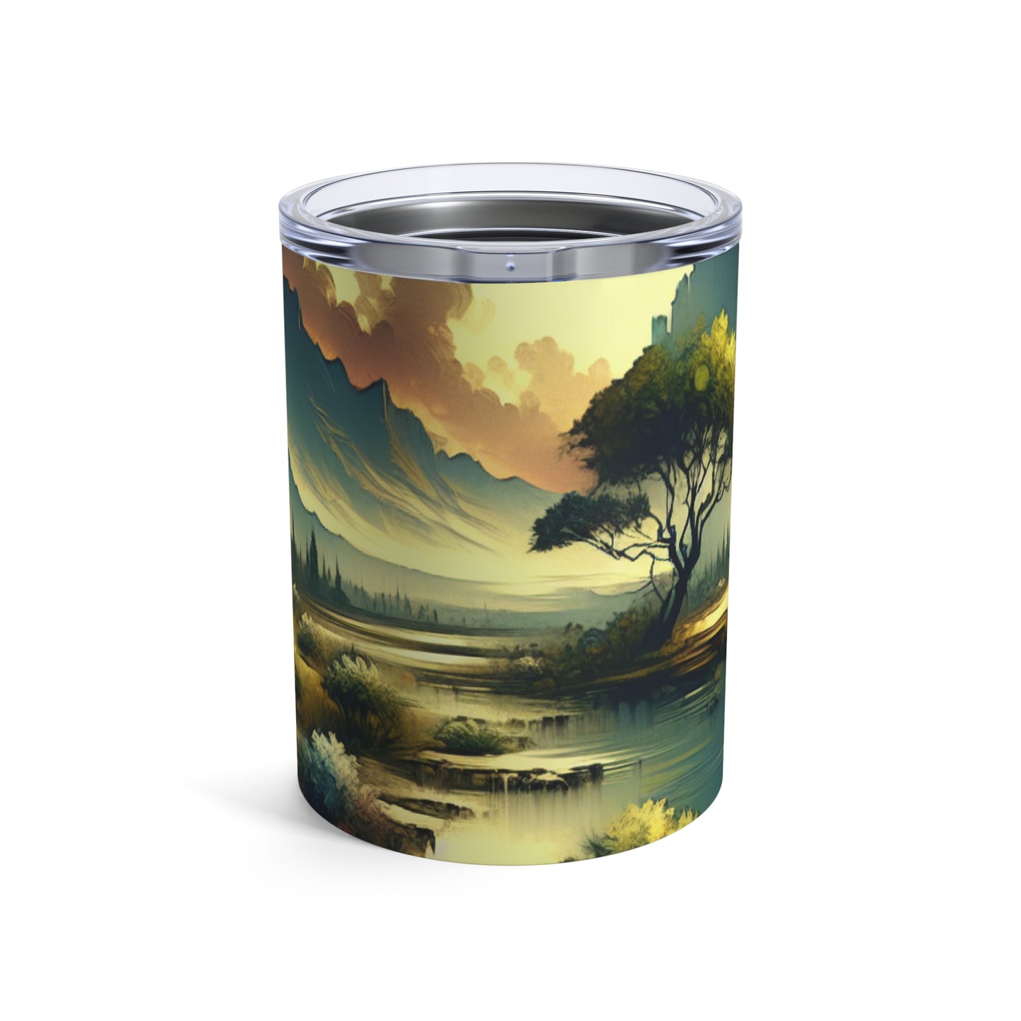 "Nature's Canvas: A Seasonal Land Art Installation" - The Alien Tumbler 10oz Land Art