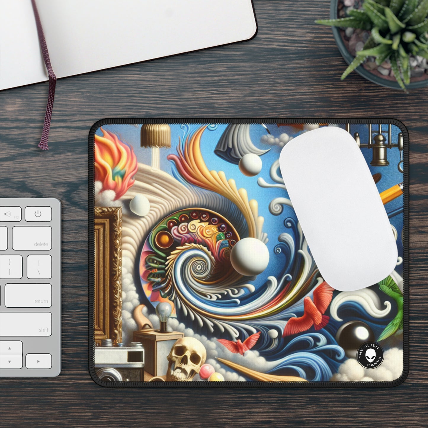 "Temporal Meltdown: Surreal Landscape" - The Alien Gaming Mouse Pad Surrealismo