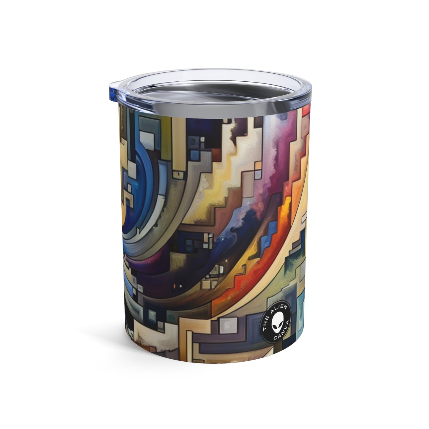 "Azul sereno: arte abstracto con formas geométricas" - The Alien Tumbler 10oz Abstract Art