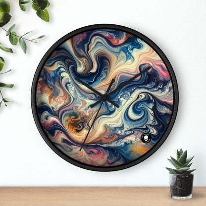 Forêt tropicale luxuriante : Coulée acrylique inspirée de la beauté tropicale - L'horloge murale Alien