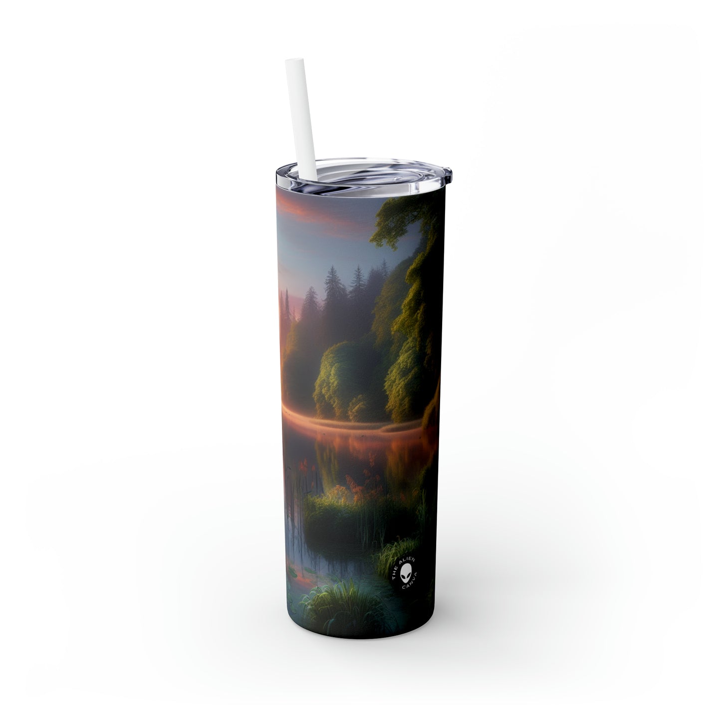 « Symétrie urbaine : une exploration hyperréaliste de la vie urbaine » - The Alien Maars® Skinny Tumbler with Straw 20oz Hyperrealism