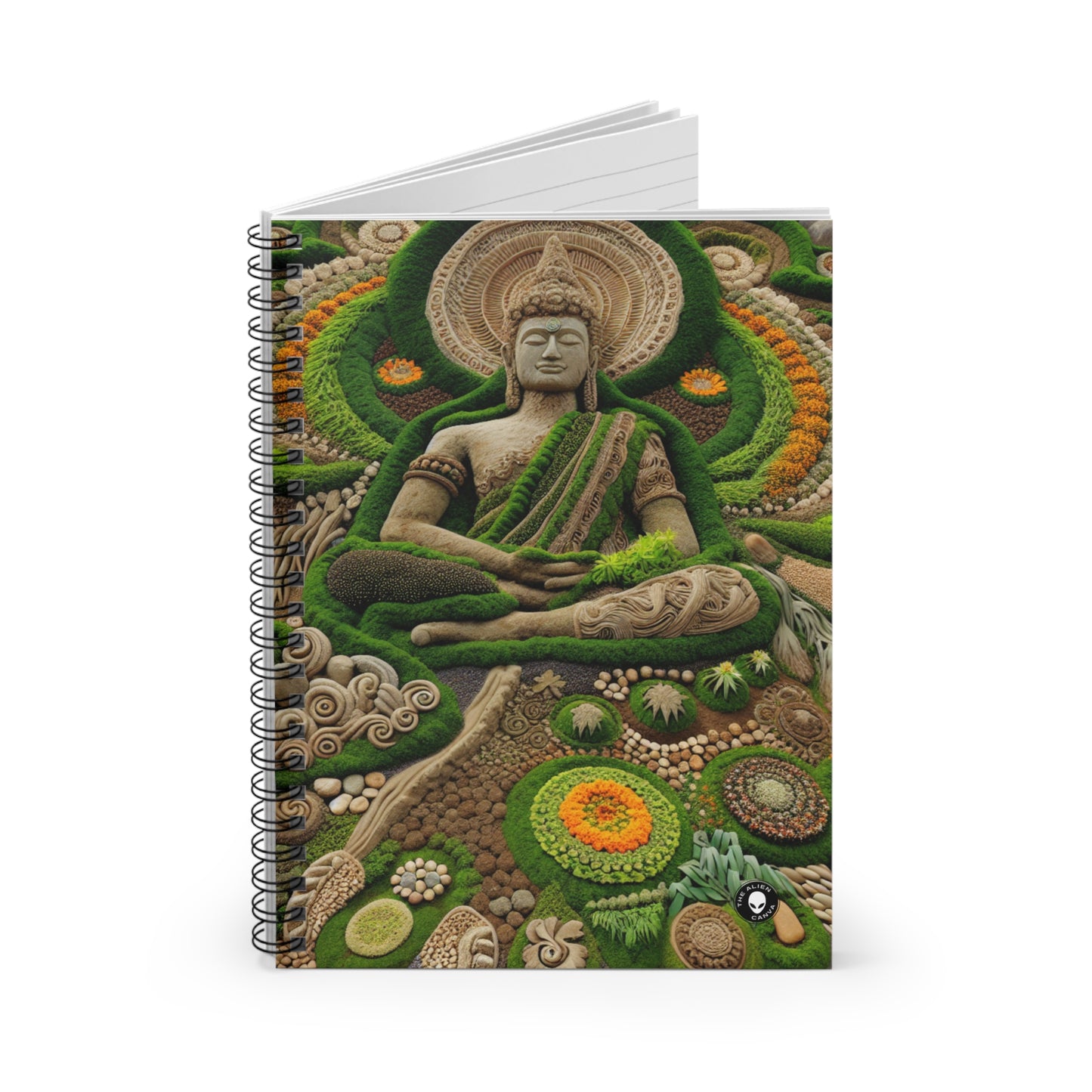 "Forest Mandala: A Harmony of Nature" - The Alien Spiral Notebook (Ruled Line) Earth Art