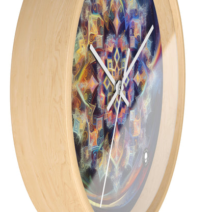 "Mandala dinámico: una pintura geométrica vibrante" - El reloj de pared alienígena