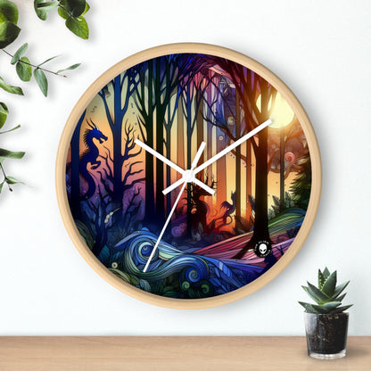 "Crepúsculo místico: criaturas en el bosque" - El reloj de pared alienígena