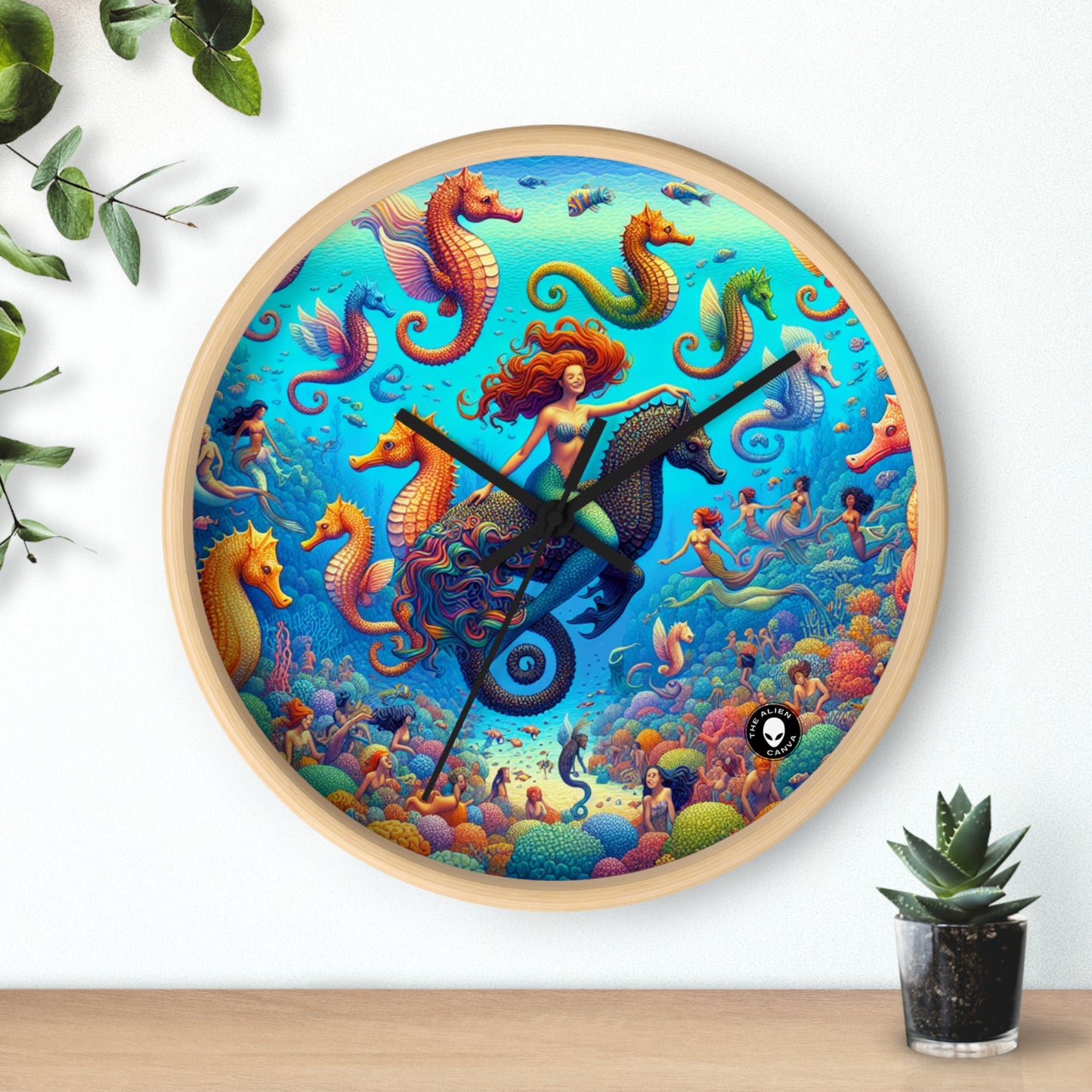 "Seahorse Serenade: A Magical Underwater Journey" - The Alien Wall Clock