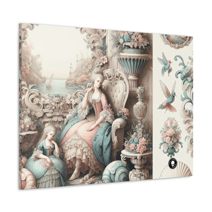 "Enchantement dans les jardins pastel : princesse féerique rococo" - The Alien Canva Rococo