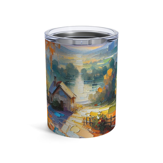 "Market Vibrance: A Post-Impressionist Perspective" - The Alien Tumbler 10oz Post-Impressionism