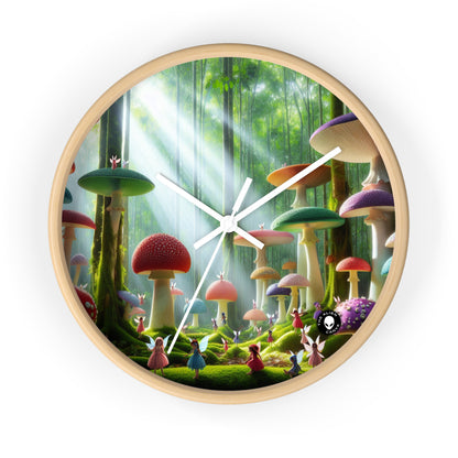 "Forêt de champignons enchantée" - L'horloge murale extraterrestre