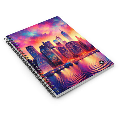 Hidden Oasis: A Spontaneous Impressionism Masterpiece in Vibrant Hues - The Alien Spiral Notebook (Ruled Line) Impressionism