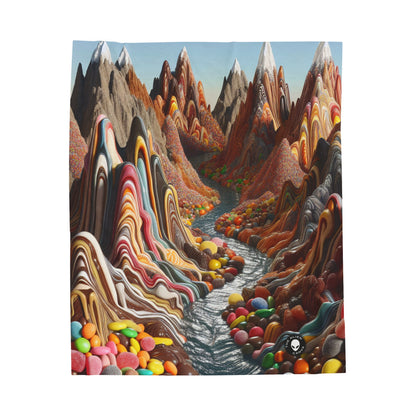 « Candyland : un paysage surréaliste et doux » - La couverture en peluche Alien Velveteen