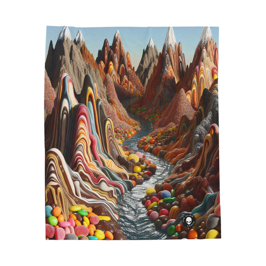 "Candyland: A Sweet Surrealistic Landscape" - The Alien Velveteen Plush Blanket