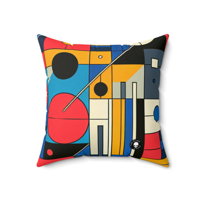 "Harmony in Nature: Geometric Abstraction"- The Alien Spun Polyester Square Pillow Geometric Abstraction