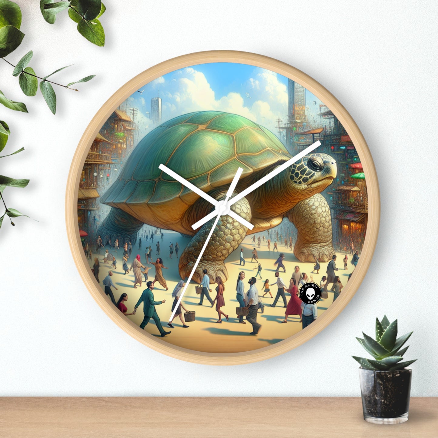 "Marvelous Turtle in the City" - The Alien Wall Clock