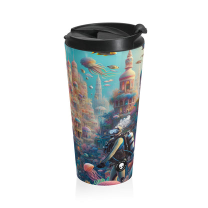 "Treasure of the Deep: A Fantastical Underwater City" - The Alien Stainless Steel Travel Mug