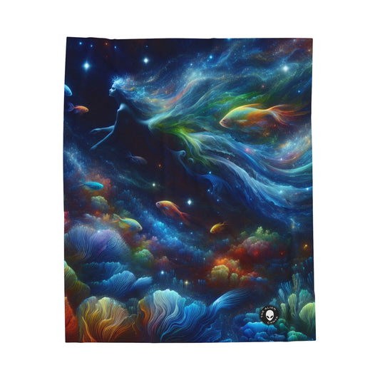 "Enchantment Under the Stars: A Mystical Underwater Journey" - The Alien Velveteen Plush Blanket