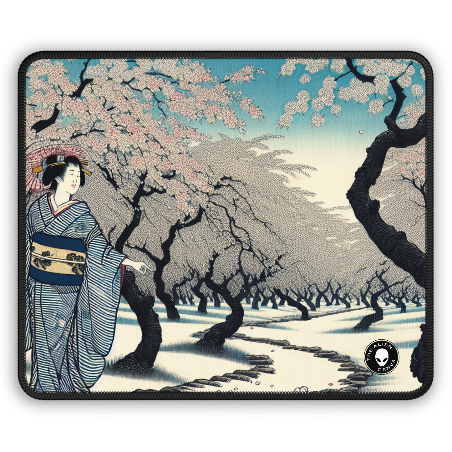 "Blossoming Sky" - Le tapis de souris Alien Gaming Ukiyo-e (impression sur bois japonaise)