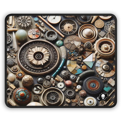 "Tapisserie de la nature : art d'assemblage avec des objets trouvés" - The Alien Gaming Mouse Pad Assemblage Art