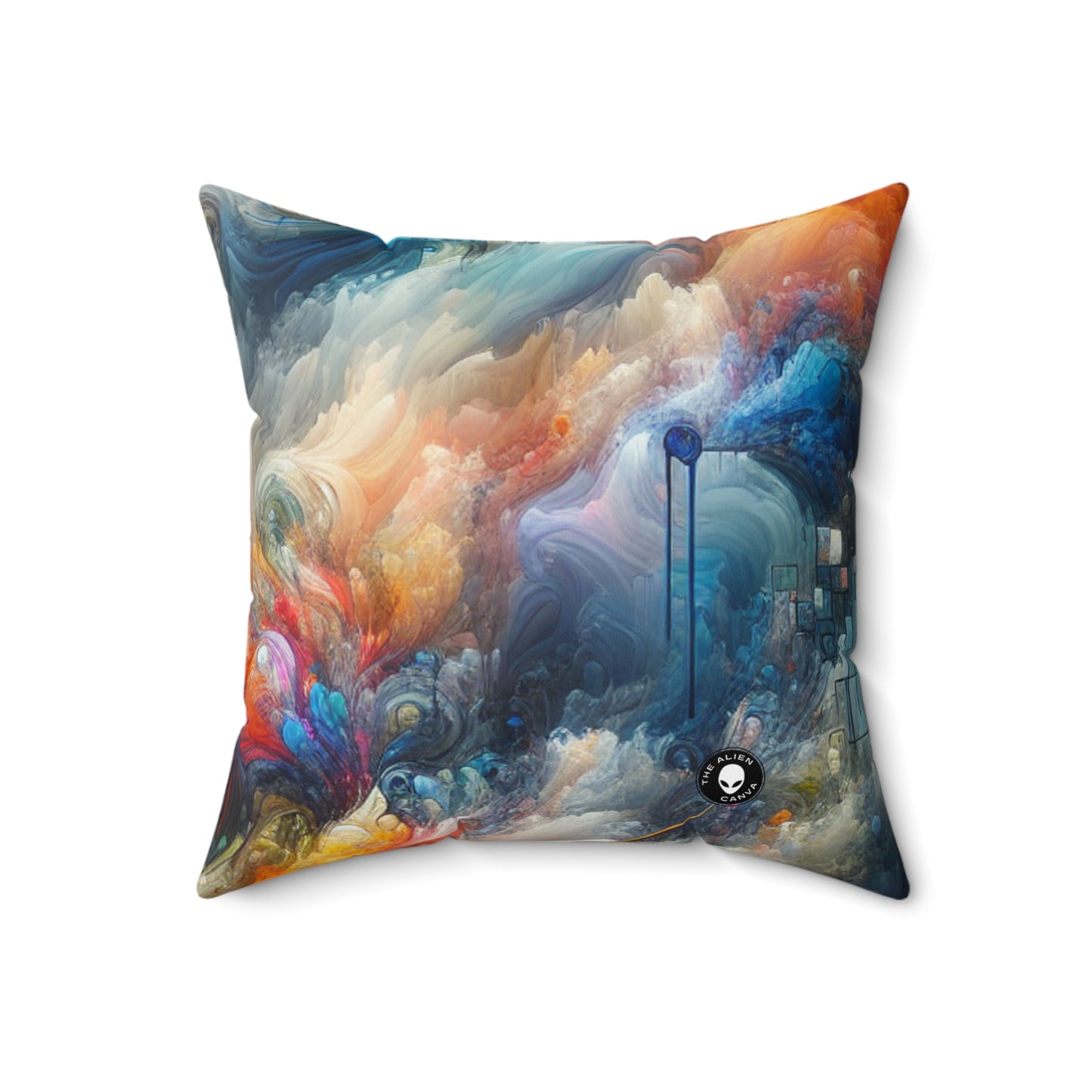 "Mystical Forest: A Whimsical Wonderland"- The Alien Spun Polyester Square Pillow Digital Painting
