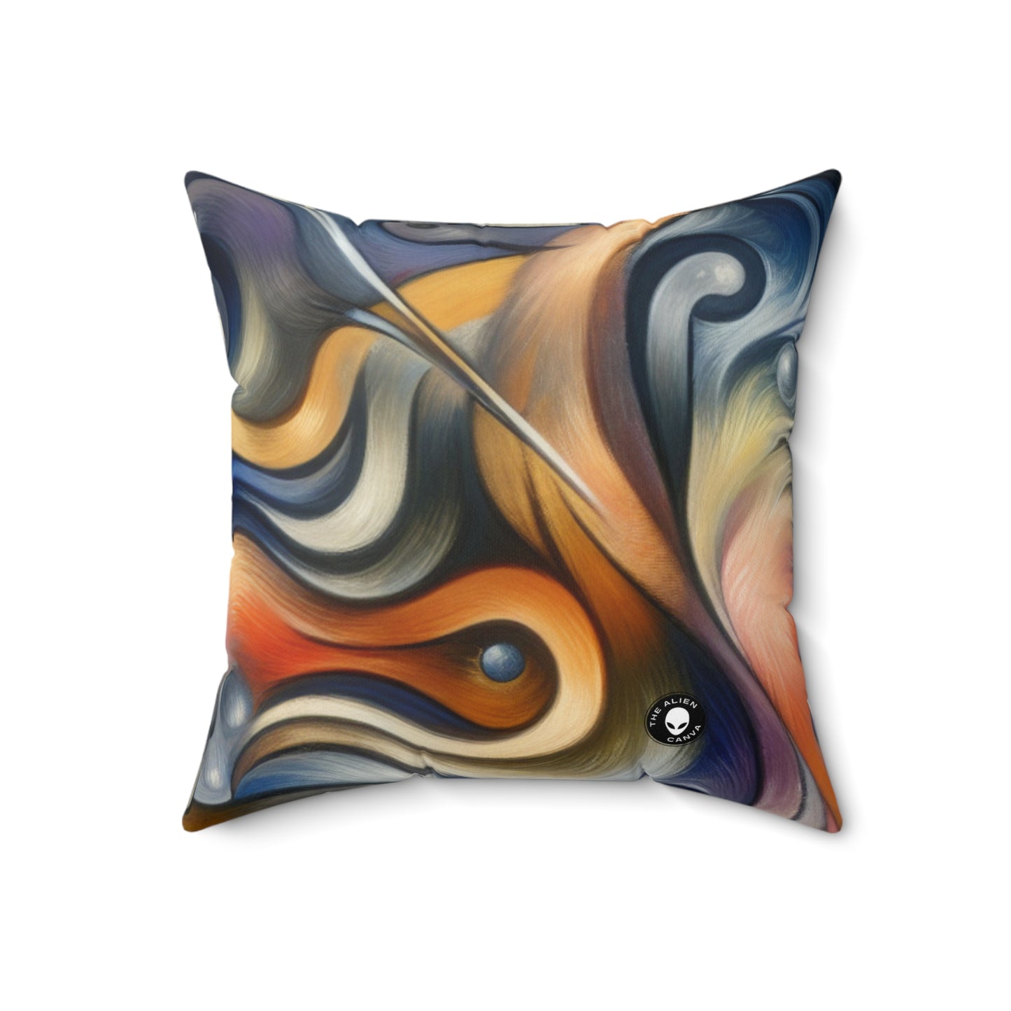 "Everyday Enchantment: A Surreal World in Motion"- The Alien Spun Polyester Square Pillow Surrealist Automatism