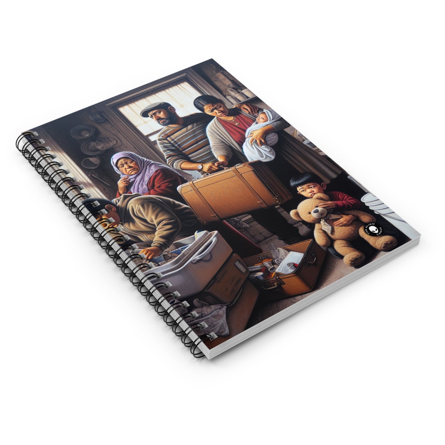 "Uprooted: A Portrait of Displacement" - The Alien Spiral Notebook (Ruled Line) Social Realism