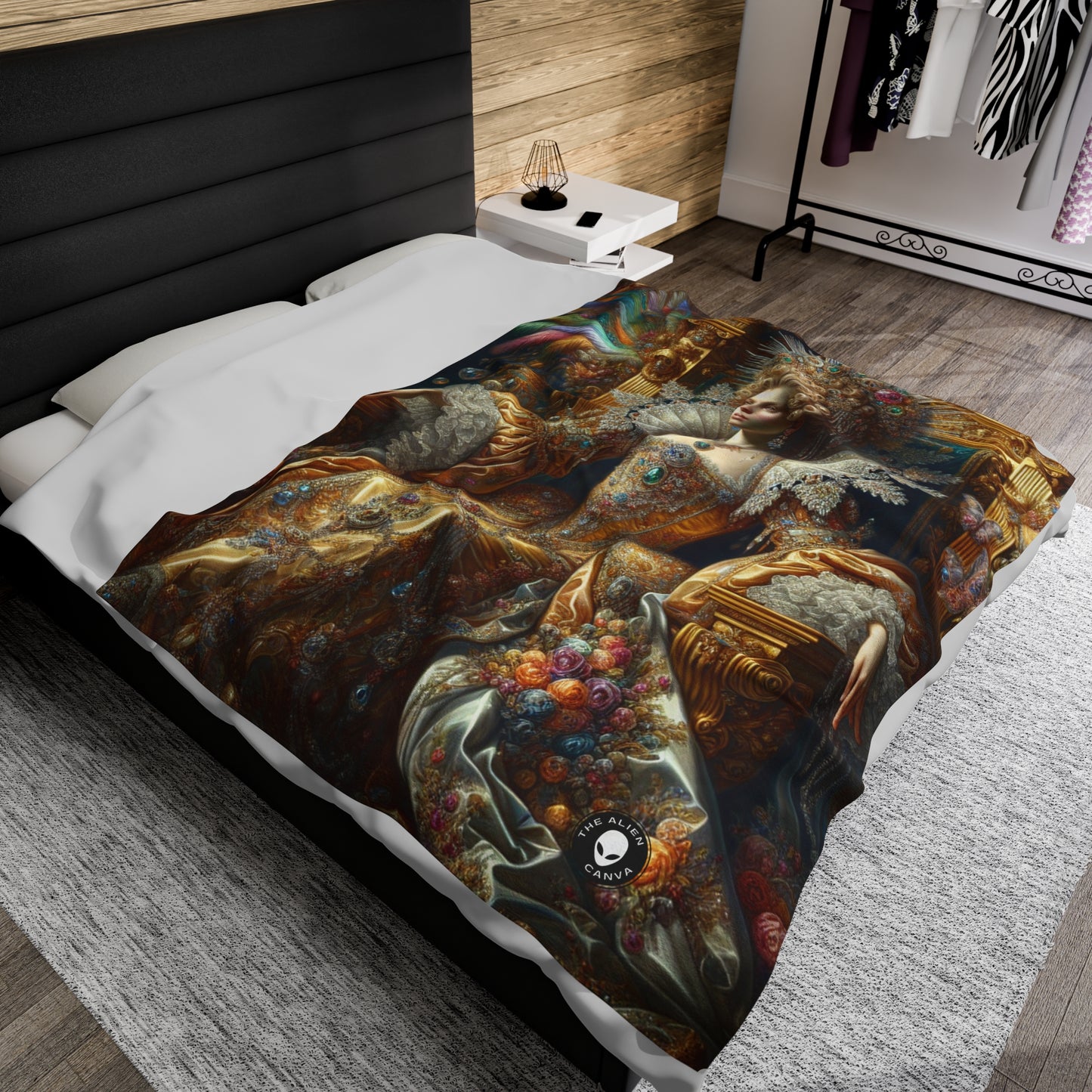 "The Splendor of a Renaissance Queen" - The Alien Velveteen Plush Blanket Rococo