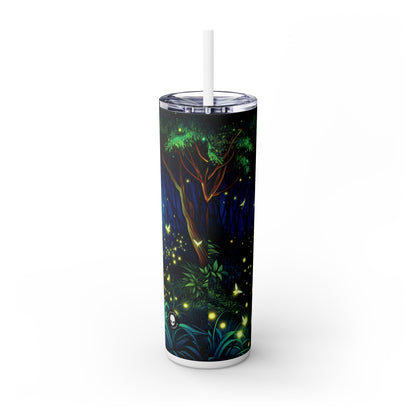 "Bosque encantado: resplandor nocturno": vaso estrecho con pajita de Alien Maars® de 20 oz