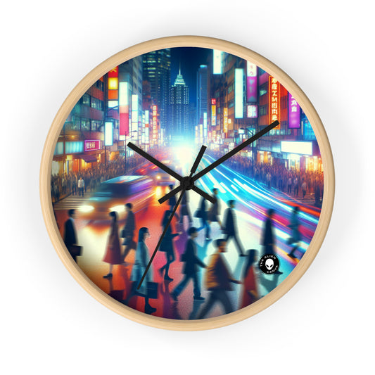 "Neon Night Street" - The Alien Wall Clock