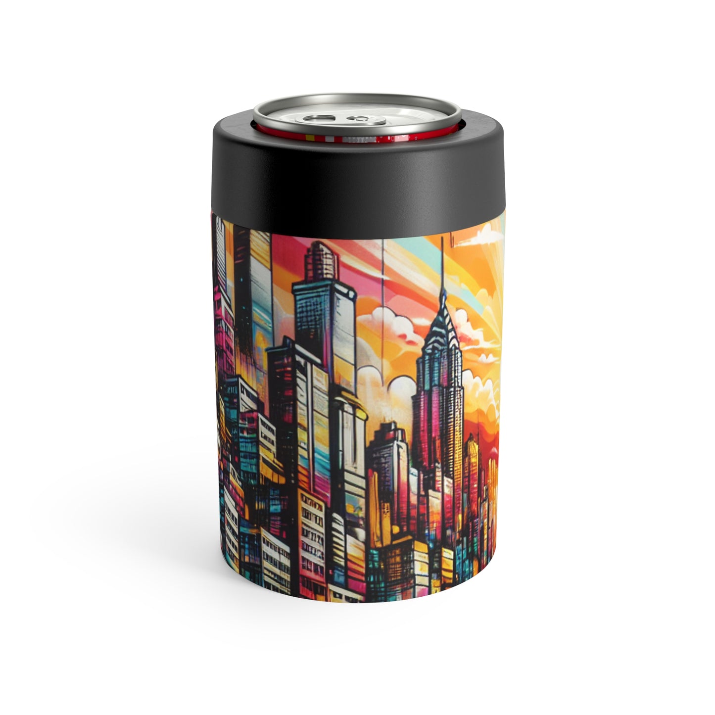 "Cityscape Sunrise" - The Alien Can Holder Street Art / Graffiti Style