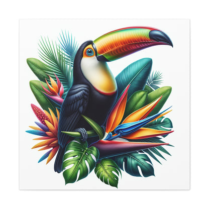 "Toucan sur une fleur tropicale" - Le style hyperréaliste Alien Canva