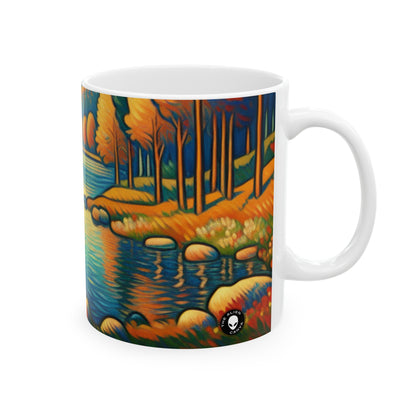 "Jungle indomptée : imagerie fauviste expressive" - ​​La tasse en céramique Alien 11oz Fauvisme