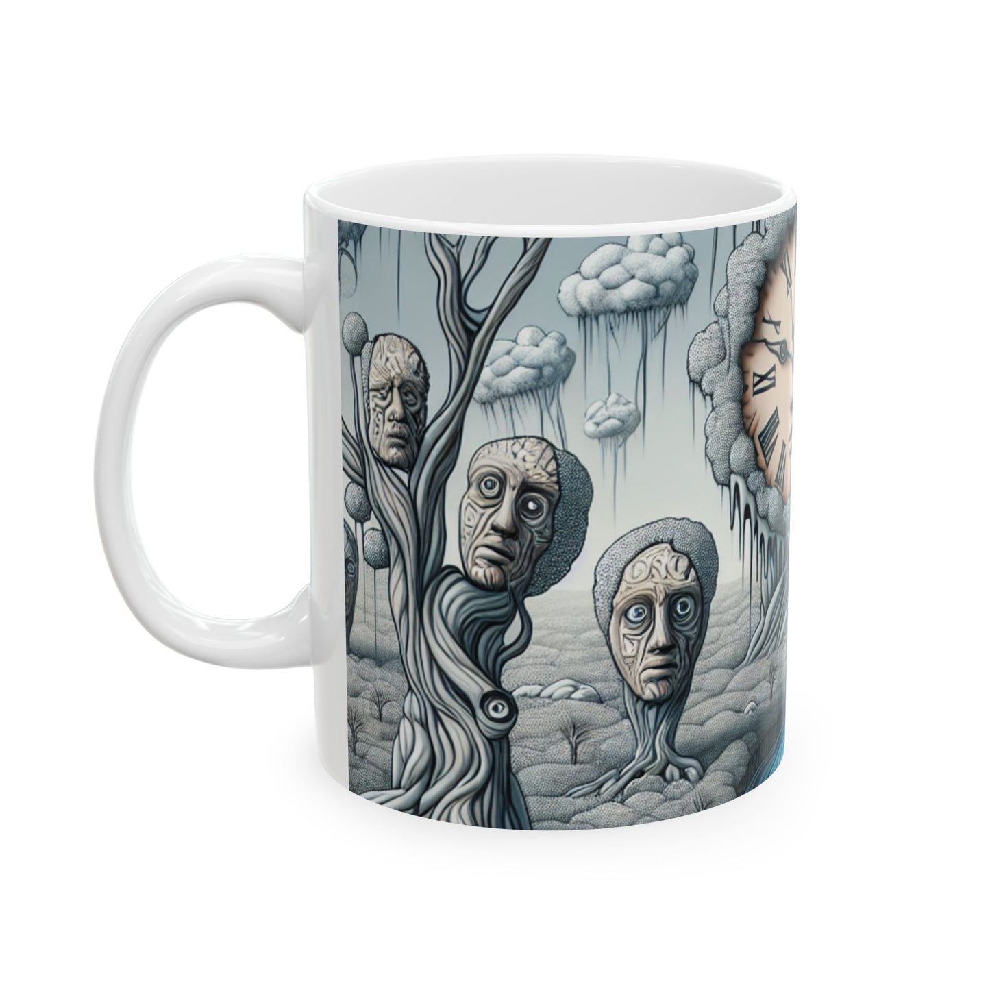 "Fantasy Wonderland: Donde el tiempo se dobla y los árboles hablan" - Taza de cerámica The Alien de 11 oz