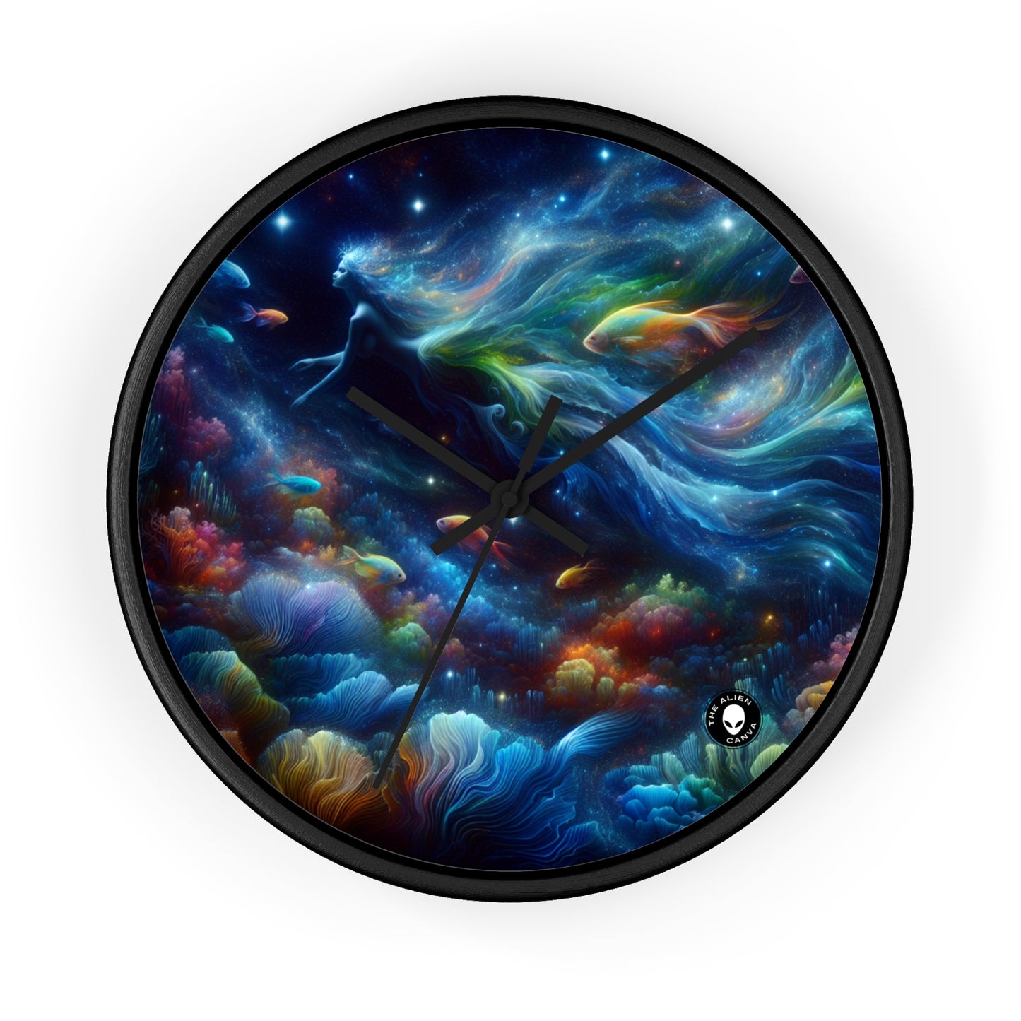 "Enchantment Under the Stars: A Mystical Underwater Journey" - The Alien Wall Clock