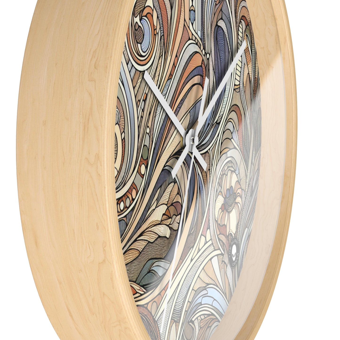 "Nature's Muse: Art Nouveau Woman" - The Alien Wall Clock Art Nouveau