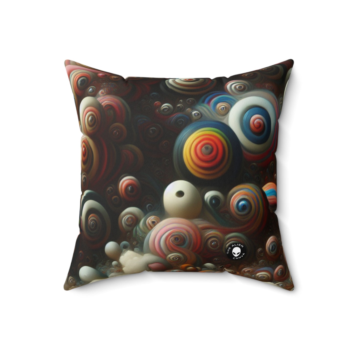 "Dreamscape Sojourn"- The Alien Spun Polyester Square Pillow Surrealism