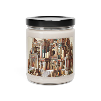 "Ruines déco : art géométrique dans un cadre ancien" - La bougie de soja parfumée Alien 9oz Style Art Déco