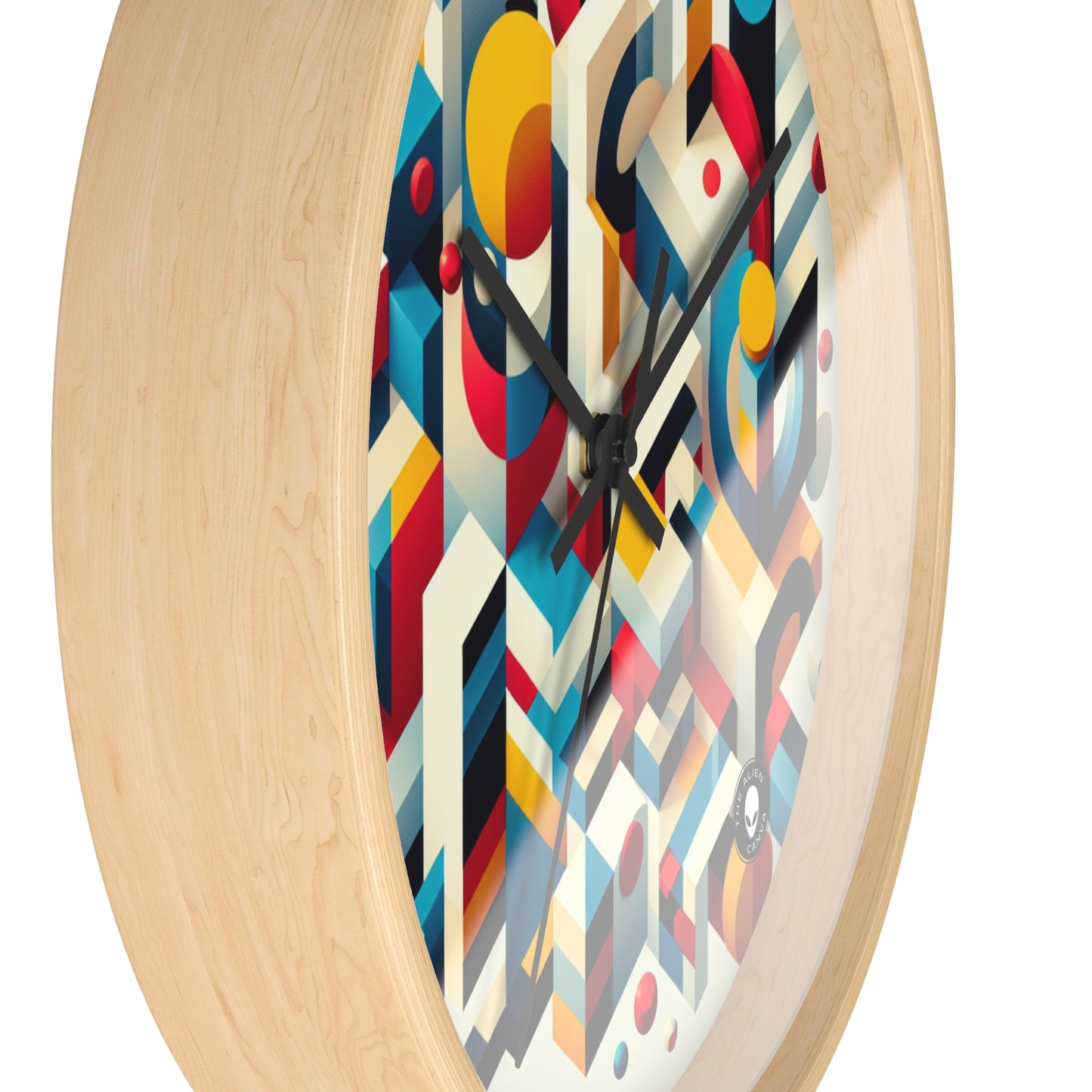 "Harmonious Balance: Geometric Abstract Art" - The Alien Wall Clock Geometric Abstraction