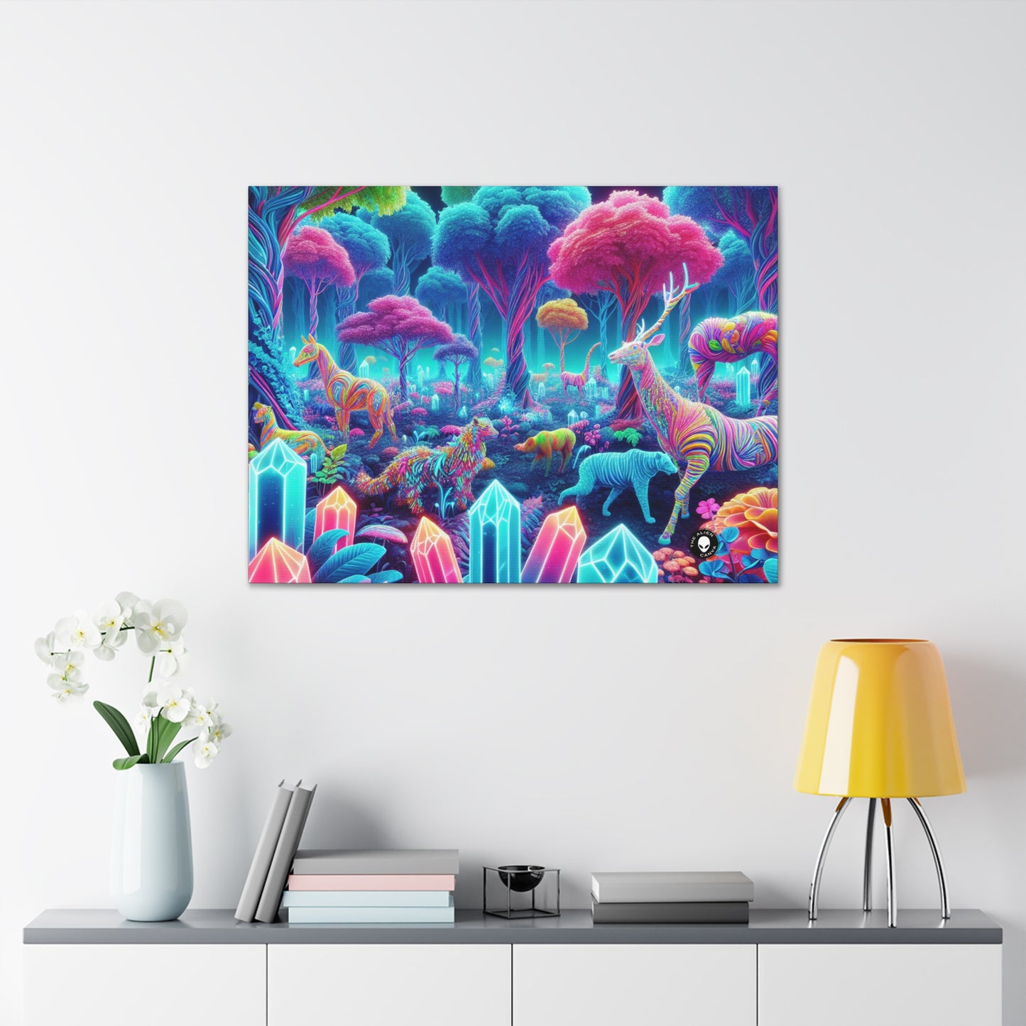 "Glowing Enchantment: Neon Forest" - The Alien Canva