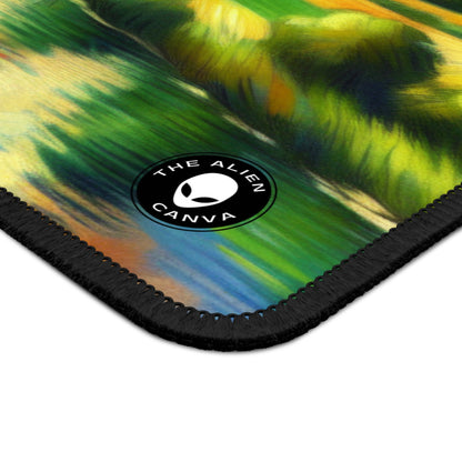 "Serenidad al atardecer: una pradera impresionista" - The Alien Gaming Mouse Pad Impresionismo