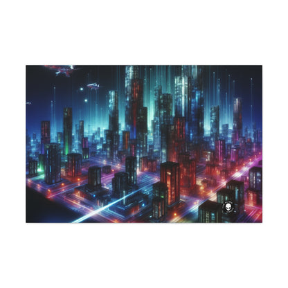 "Neon Skyline: un paisaje urbano futurista" - The Alien Canva