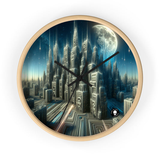 "Nighttime Cityscape Melt" - The Alien Wall Clock