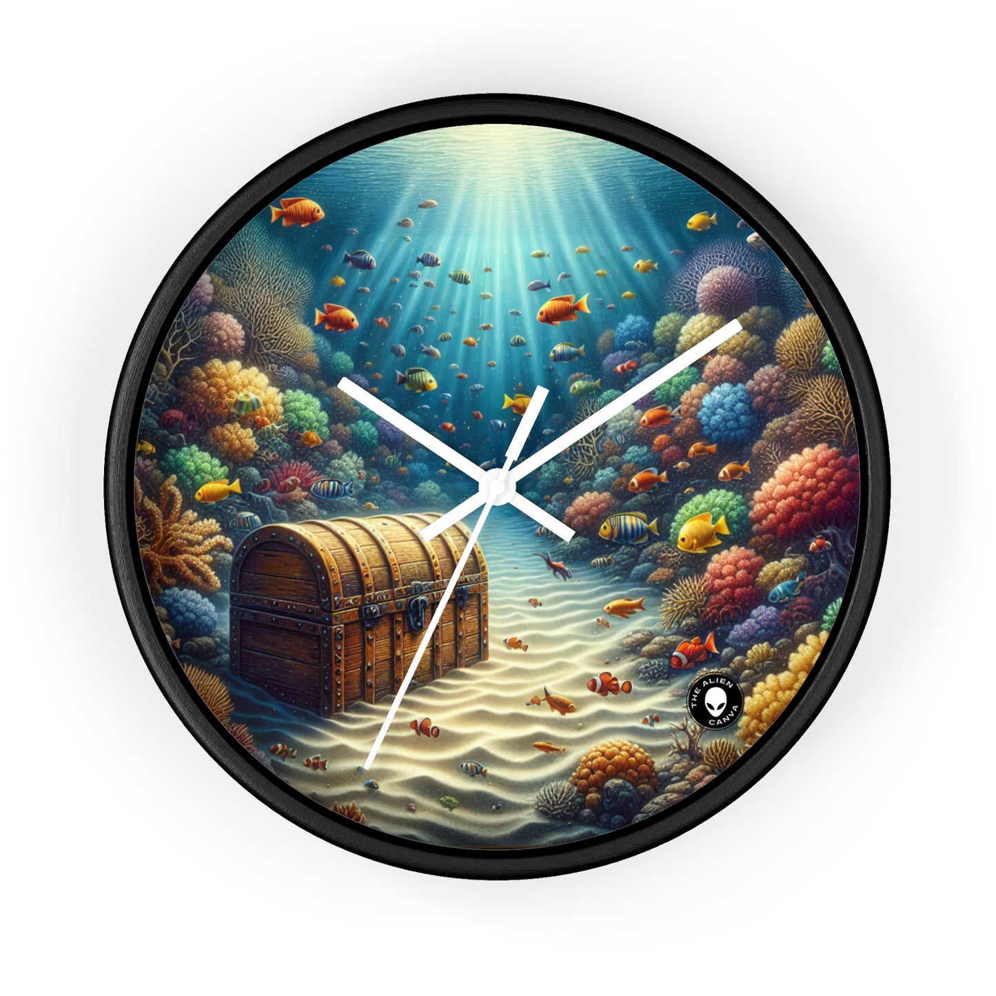 "Beneath the Waves: Treasure in the Coral Reef" - The Alien Wall Clock