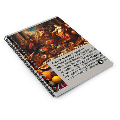 Venetian Reverie: A Contemporary Homage to the Vibrant Elegance of the Venetian School - The Alien Spiral Notebook (Ruled Line) Venetian School